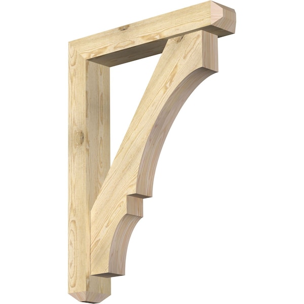 Ekena Millwork Balboa Craftsman Rough Sawn Bracket w/ Offset Brace, Douglas Fir, 6"W x 32"D x 44"H BKT0604X32X44BOA04RDF - main